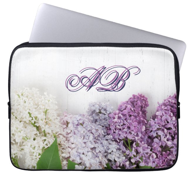 Capa Para Notebook Personalized Lilac Laptop Sleeve | Monogram 13"  (Frente)