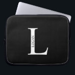 Capa Para Notebook Personalized Monogram and Name Laptop Sleeve<br><div class="desc">Personalized Monogram and Name Gifts
featuring personalized monogram and name in classic serif font style.</div>