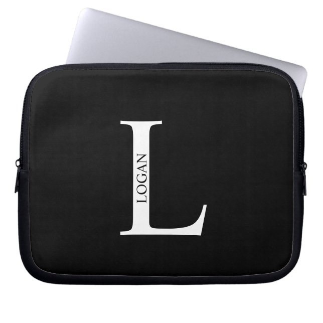 Capa Para Notebook Personalized Monogram and Name Laptop Sleeve (Frente)
