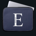 Capa Para Notebook Personalized Monogram and Name Laptop Sleeve<br><div class="desc">Personalized Monogram and Name Gifts
featuring personalized monogram and name in classic serif font style.</div>