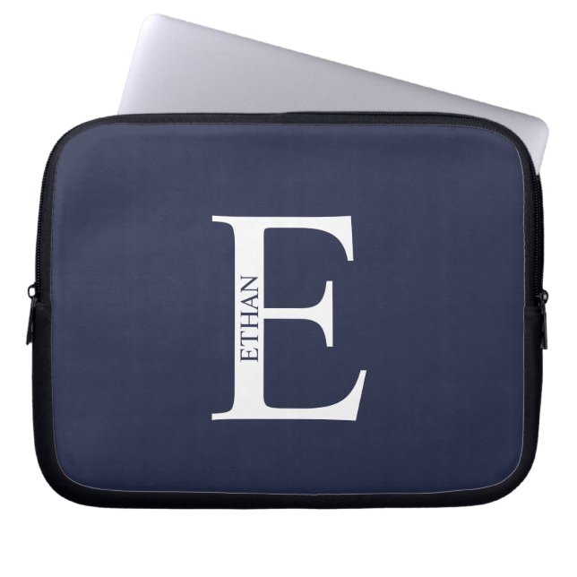 Capa Para Notebook Personalized Monogram and Name Laptop Sleeve (Frente)