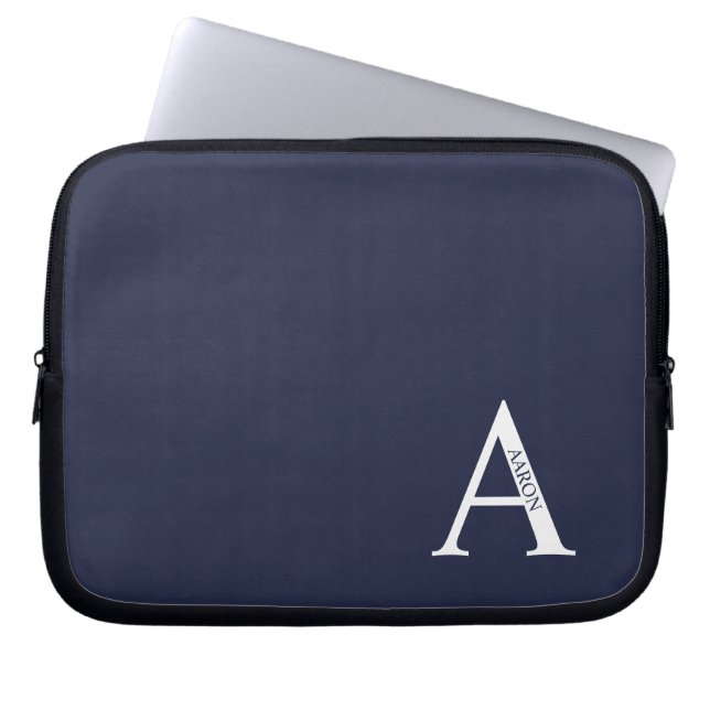 Capa Para Notebook Personalized Monogram and Name Laptop Sleeve (Frente)