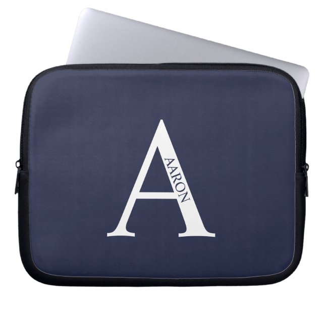 Capa Para Notebook Personalized Monogram and Name Laptop Sleeve (Frente)