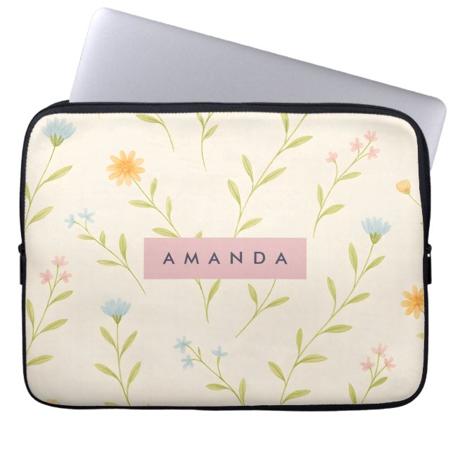 Capa Para Notebook Personalized Pastel Meadow Wildflower (Frente)