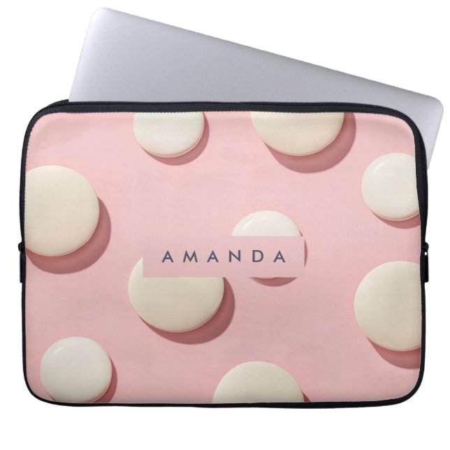 Capa Para Notebook Personalized Pastel Pink with Cream Dot (Frente)