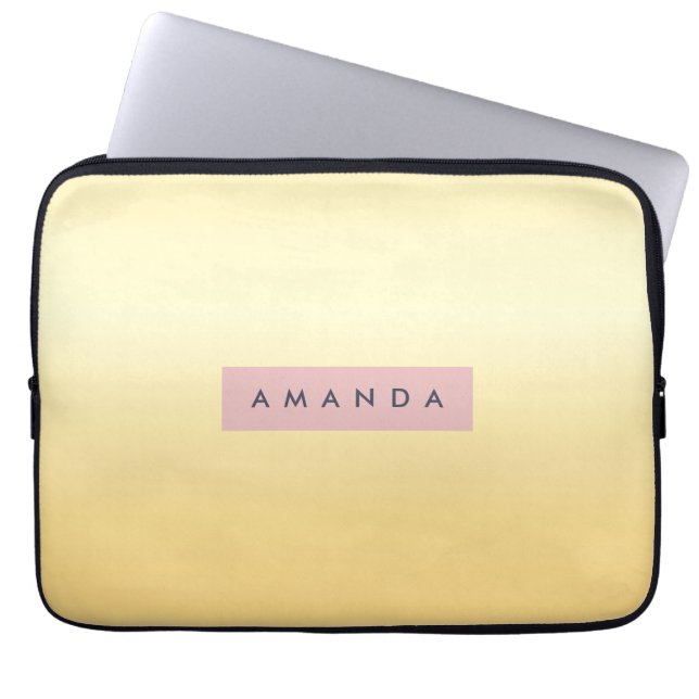 Capa Para Notebook Personalized Pastel Soft Yellow Ombre  (Frente)