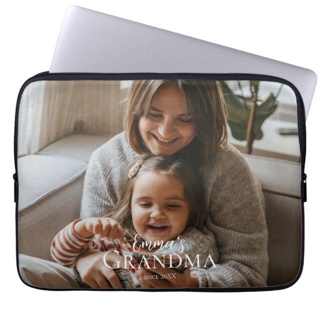 Capa Para Notebook Personalized Photo & Custom Text Grandma Since -  (Frente)