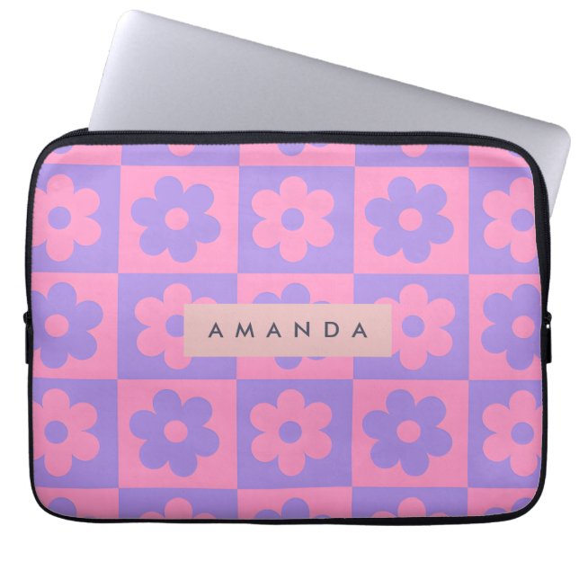 Capa Para Notebook Personalized Pink and Purple Flower  (Frente)