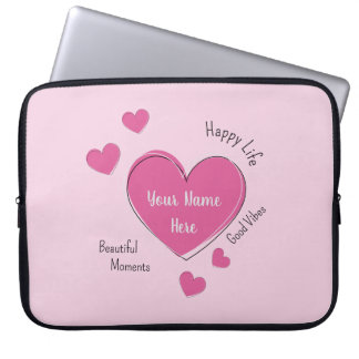 Capa Para Notebook Personalized Pink Hearts Laptop Case