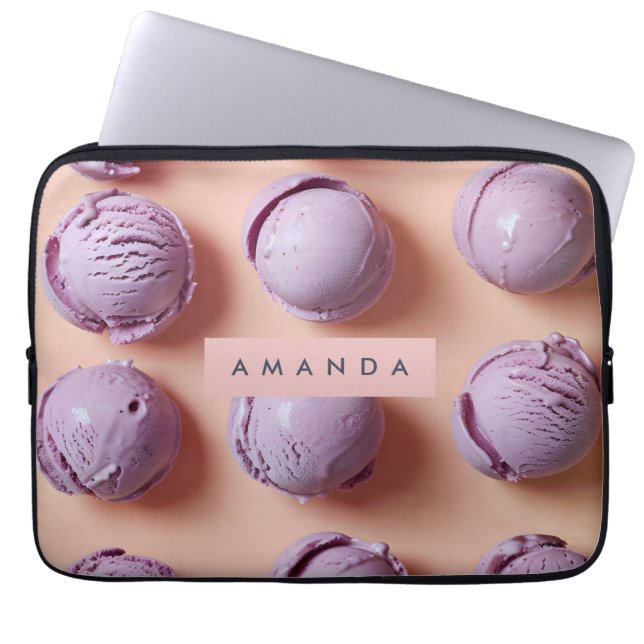 Capa Para Notebook Personalized Purple Ice Cream Scoop  (Frente)