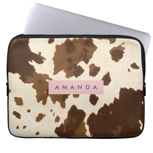 Capa Para Notebook Personalized Rustic Brown Cowhide Print (Frente)