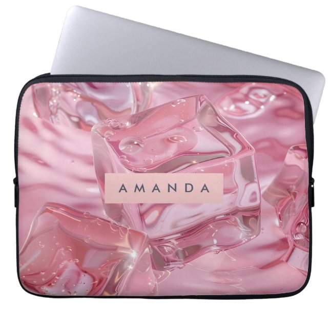 Capa Para Notebook Personalized Shimmer Glossy Pink Ice (Frente)