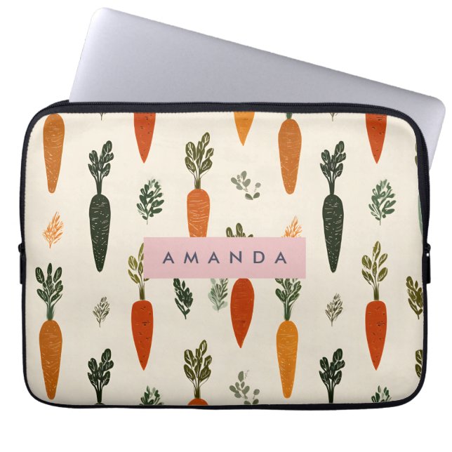 Capa Para Notebook Personalized Whimsical Carrot Patch Rustic (Frente)
