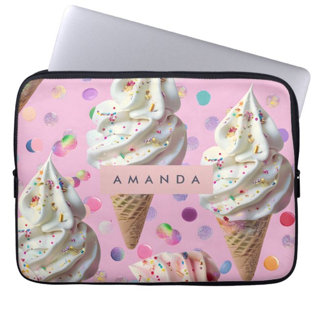 Capa Para Notebook Personalized  Whimsical Pastel Ice Cream Dream  (Frente)