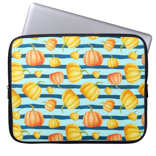 Capa Para Notebook Perto de Pumpkin Laranja. Pat sem costura (Frente)