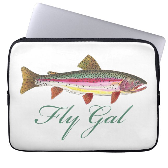 Capa Para Notebook Pesca com Mosca de Truta (Frente)