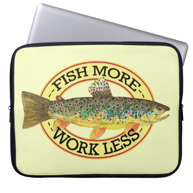 Capa Para Notebook Pesca de truta marrom (Frente)