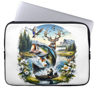 Capa Para Notebook Pesca, Veado, Caça ao Pato