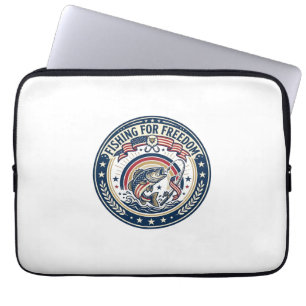Capa Para Notebook Pescando pela Liberdade Patriótica Hobby Vint