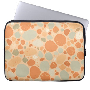 Capa Para Notebook Pêssego Sage Verde Padrão Seixos Abstrato Orgânico