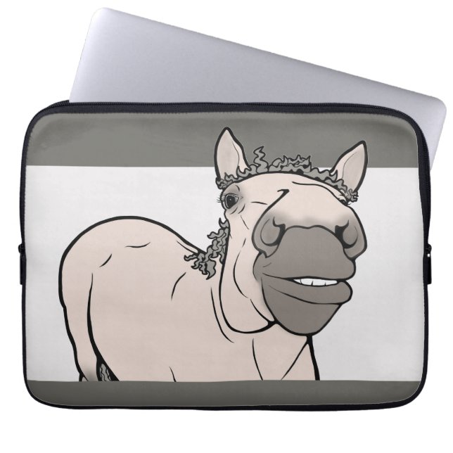 Capa Para Notebook Piada de Cavalo Engraçado Adorável Brincadeira do  (Frente)