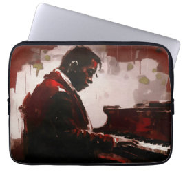 Capa Para Notebook Pianista de bar à noite