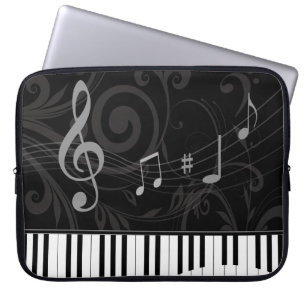 Capa Para Notebook Piano Whimsical e Notas Musicais