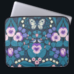 Capa Para Notebook Picos, aves e borboletas<br><div class="desc">Papel de parede de jardim pintado à mão com pânico,  lírios,  corações sangrando flores,  folhas,  pássaros e borboletas. Padrão sem costura</div>