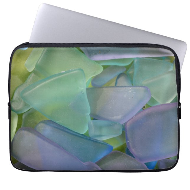 Capa Para Notebook Pilha de vidro azul de praia, Alasca (Frente)