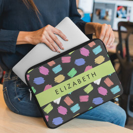 Capa Para Notebook Pincel Tinta, Traços Coloridos De Pincel, Seu Nome