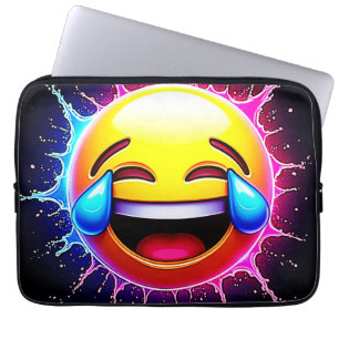 Capa Para Notebook Pincelada Alegre: Arte de Emoji Risonho