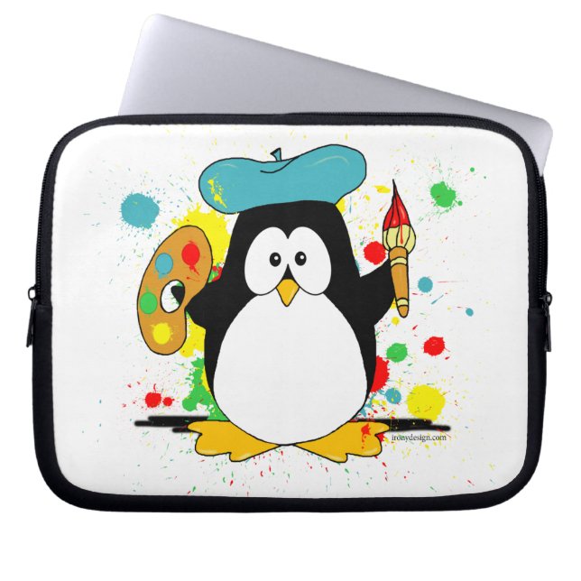 Capa Para Notebook Pinguim artístico (Frente)