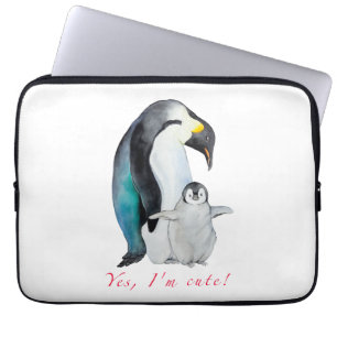 Capa Para Notebook Pinguins imperadores de aquarela
