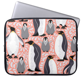 Capa Para Notebook Pinguins imperadores, filhotes, padrão decorativo