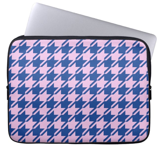 Capa Para Notebook Pink-alto-dente+Padrão Azul (Frente)