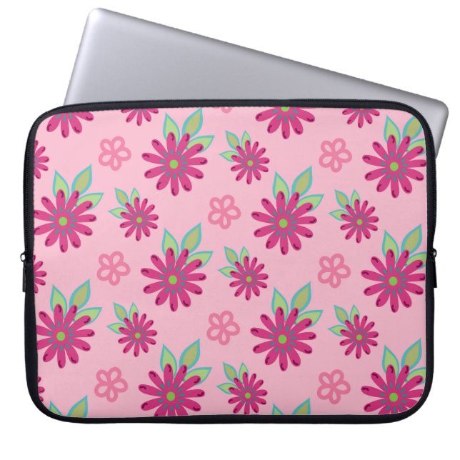 Capa Para Notebook Pink Daisy Floreal sem costura, beleza, blo (Frente)
