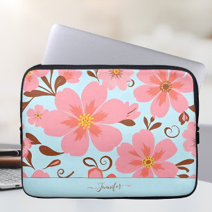 Capa Para Notebook Pink Floral Mood - Pastel Vibes Case