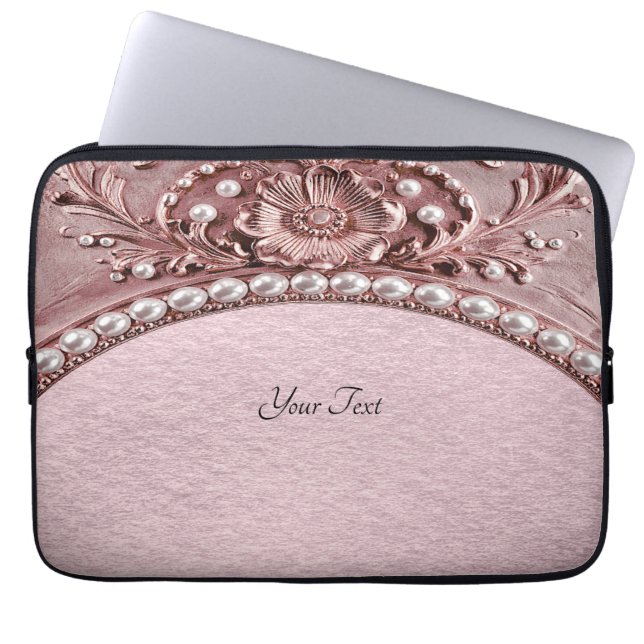 Capa Para Notebook Pink Flower Laptop Sleeve (Frente)