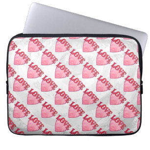 Capa Para Notebook Pink Love Heart Pattern