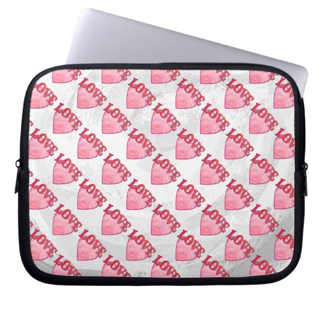 Capa Para Notebook Pink Love Heart Pattern (Frente)