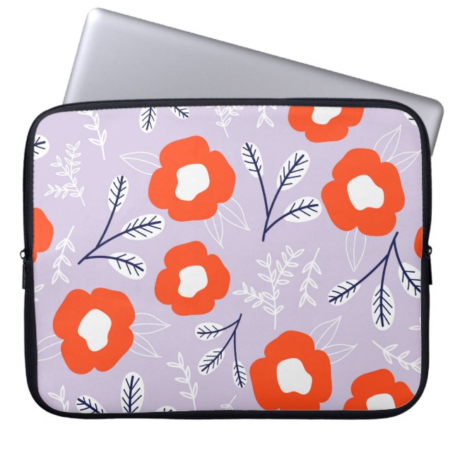 Capa Para Notebook Pink Pastel Botânico: Padrão Floral (Frente)