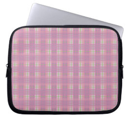 Capa Para Notebook Pink Plaid Laptop Sleeves Protector