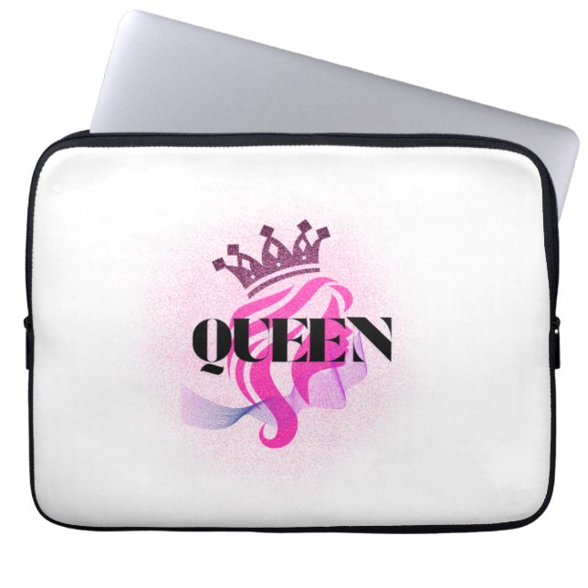 Capa Para Notebook Pink Queen Crown Design – Confident Feminine Power (Frente)