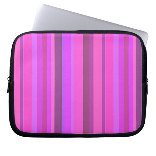 Capa Para Notebook Pink vertical stripes (Frente)