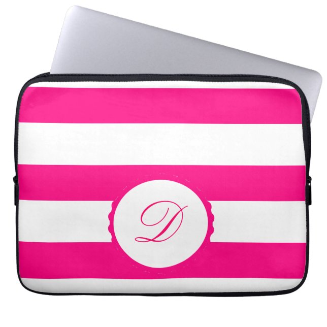 Capa Para Notebook Pink Weis roçado monograma personalizante (Frente)