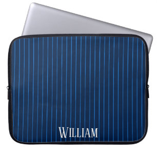 Capa Para Notebook pinstripes azuis personalizadas do marinho