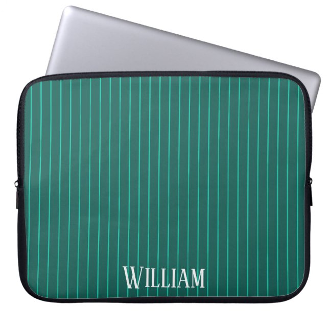 Capa Para Notebook Pinstripes teais (Frente)