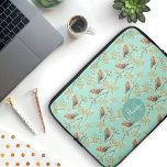 Capa Para Notebook Pintage com o padrão europeu Robin Bird<br><div class="desc">Este é um belo padrão inspirado na vintagem de robins europeus pintados a aquarela pintados manualmente em galhos com folhas. Estes robins são bem conhecidos por suas penas torradas. As folhas e galhos estão se sobrepondo para se repetir sem problemas. A cor de fundo é um belo azul de ovo...</div>
