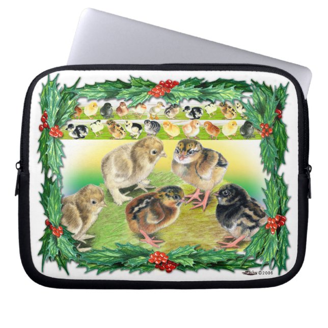 Capa Para Notebook Pintinhos de Natal (Frente)