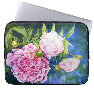 Capa Para Notebook Pintor branco rosa floral romântico